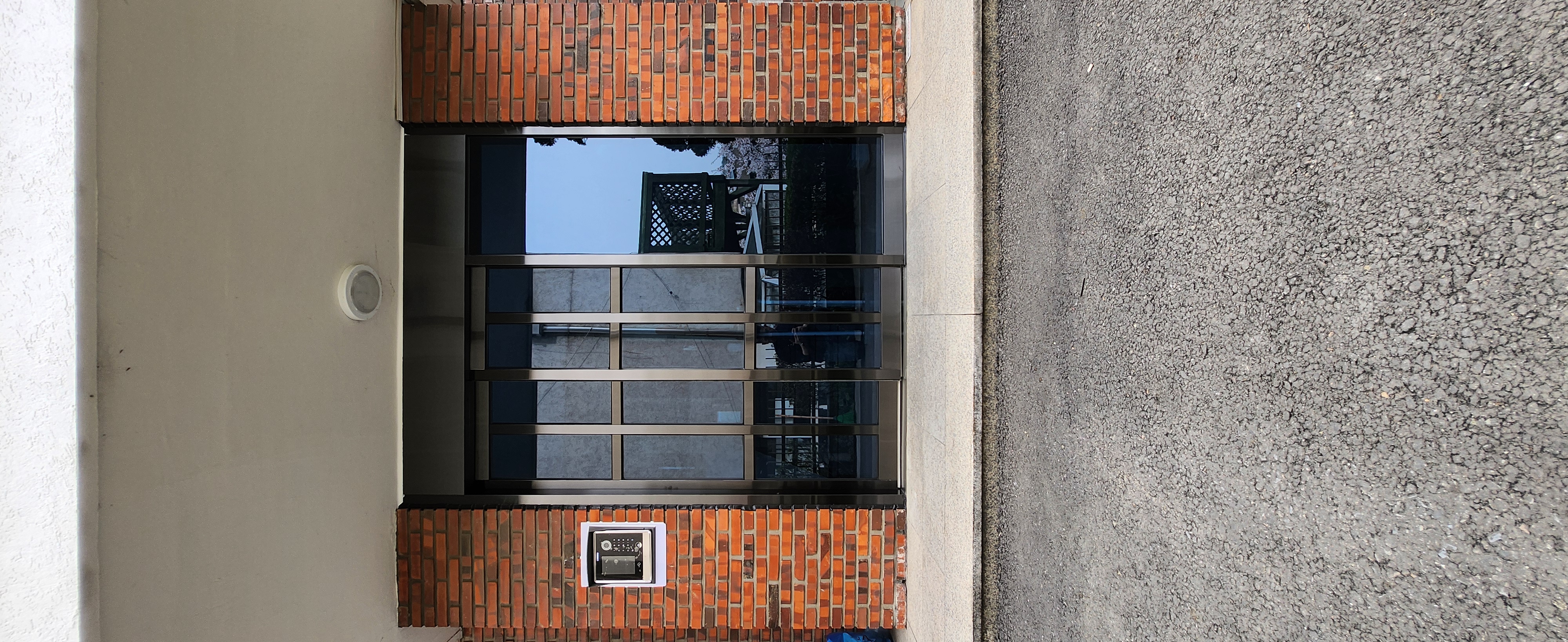 빌라 현관출입문 블랙스텐 이중슬라이딩 자동문