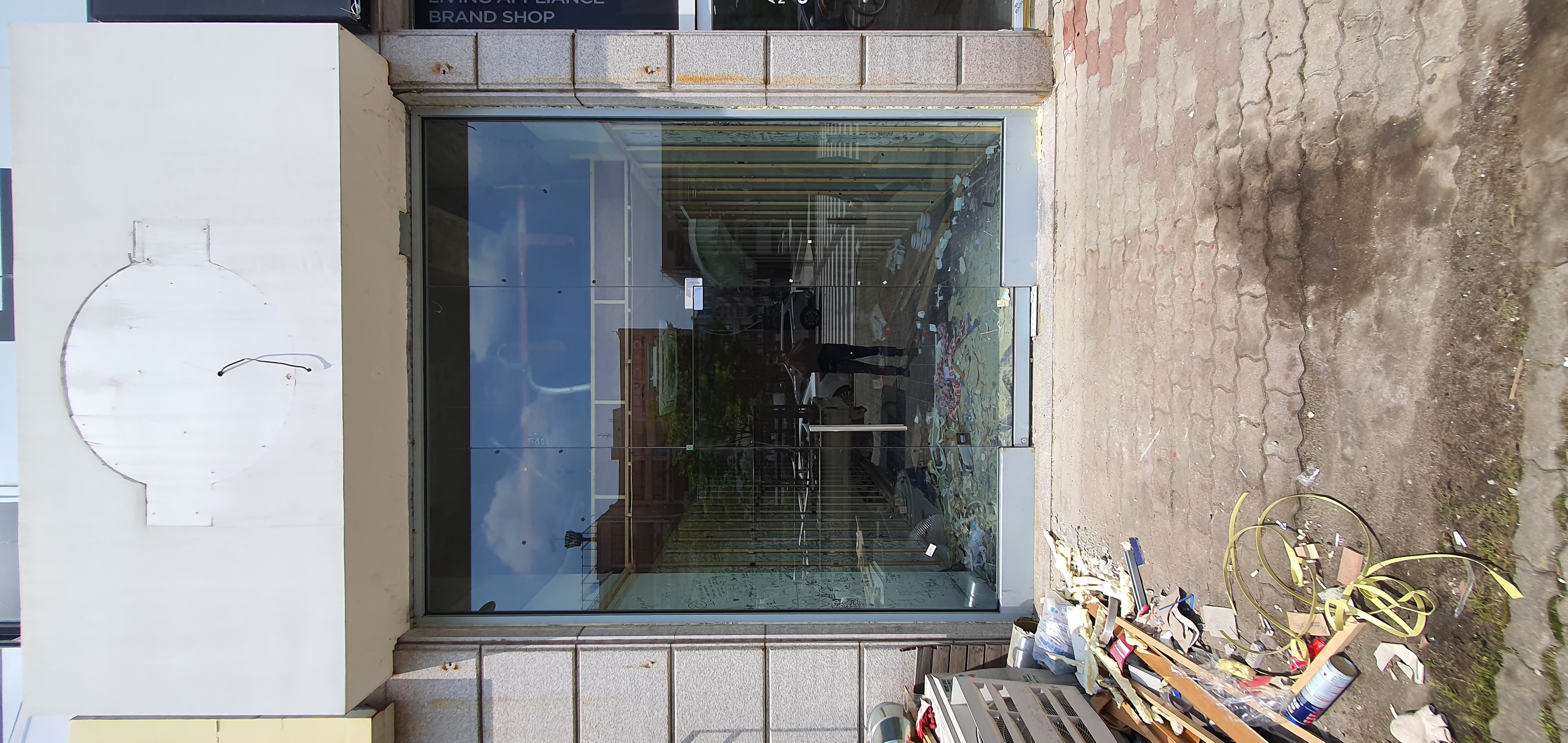 안산 상가 통유리 강화도어