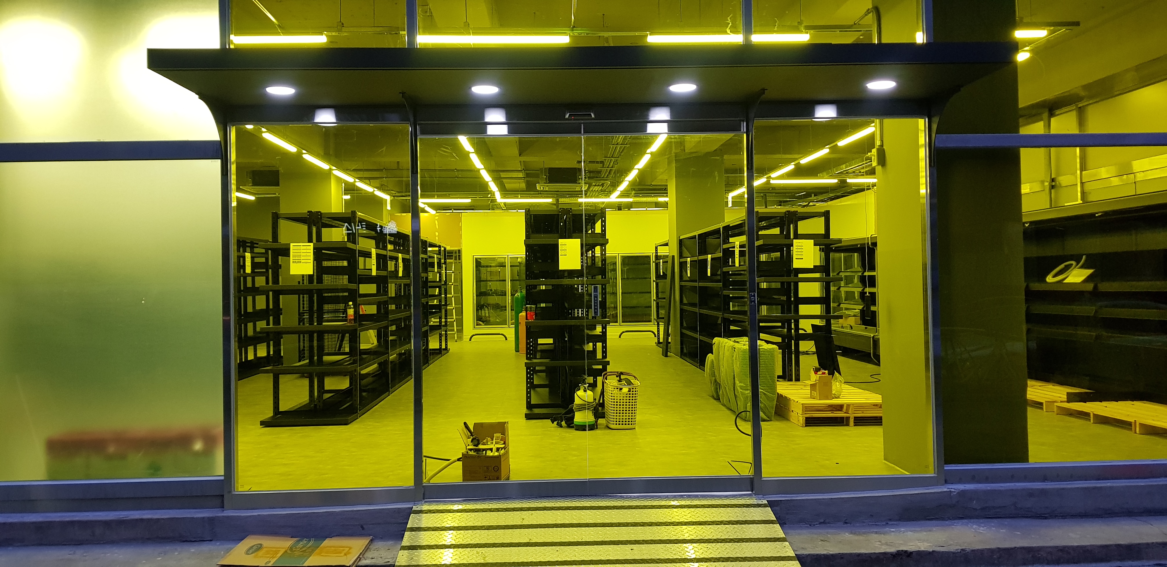 군포 산본 노브랜드 매장 출입문 양개자동문